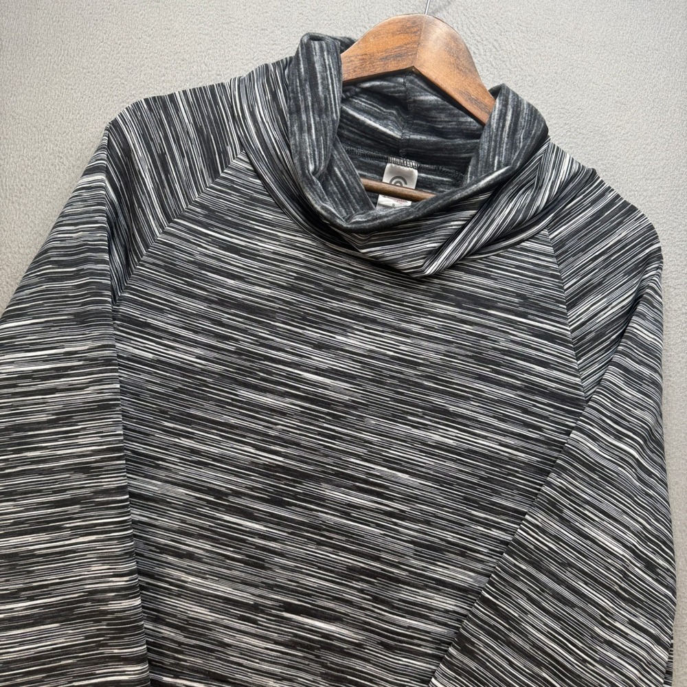Champion Duo Dry Pullover Women Small Black/White Space Dye Stretch Active Top